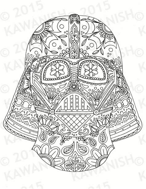 Some darth vader coloring may be available for free. day of the dead darth vader mask adult coloring page gift wall