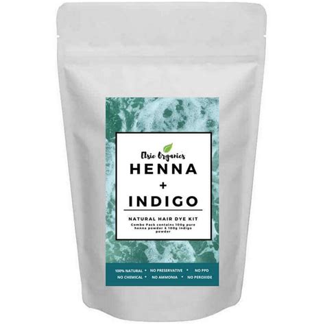 Henna Indigo Powder Hair Dye Kit Natural Chemical Free 200g Combo