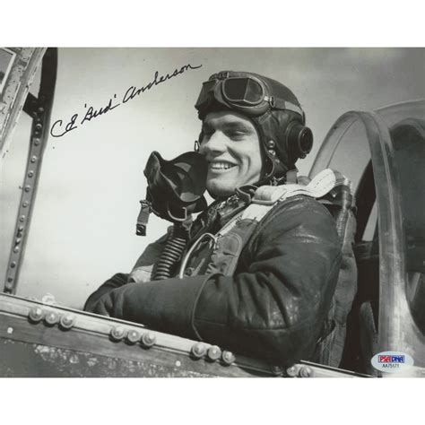Bud Anderson Signed Wwii 8x10 Photo Psa Coa Pristine Auction