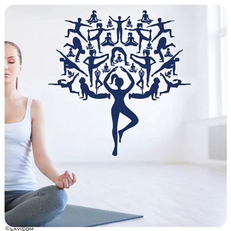 Wall Decals Yoga Tree Studio Meditation Sport Namaste Decal