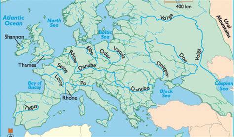 Mountain Ranges Of Europe Map European Rivers Rivers Of Europe Map Of