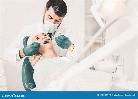Elderly Woman Getting Dental Procedures Stock Image Image Of Elder