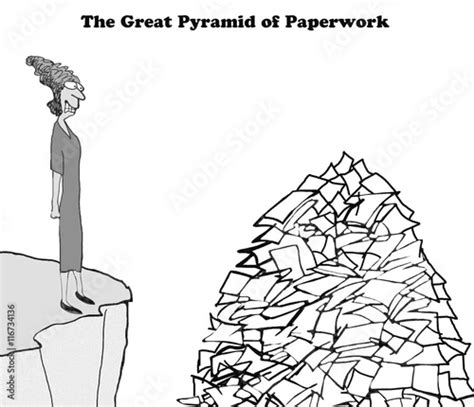 Business Cartoon About Too Much Paperwork Stock Illustration Adobe Stock
