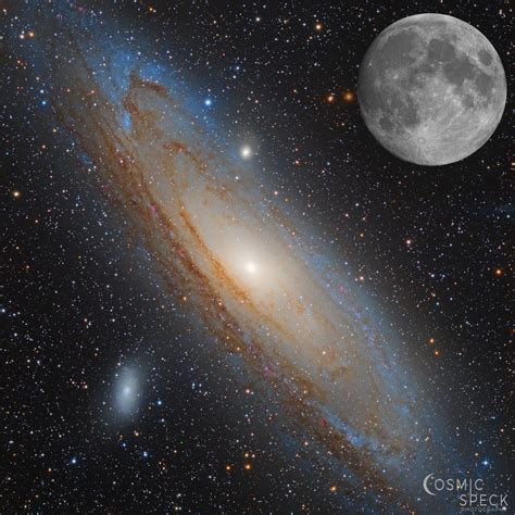 I Added The Moon To My Image Of The Andromeda Galaxy To Show Just How