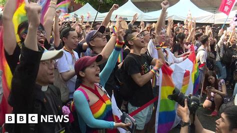 Celebrations As Taiwan Passes Same Sex Marriage Law Bbc News
