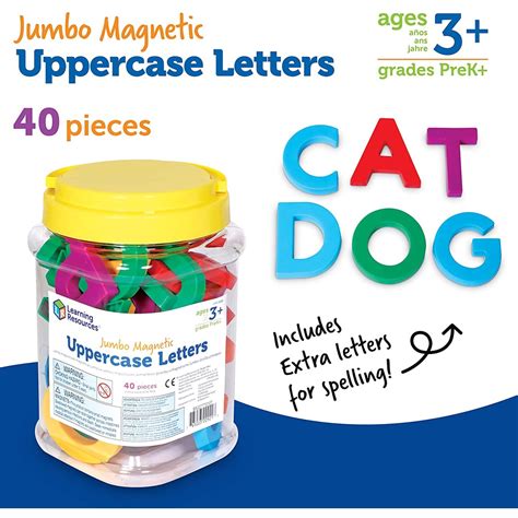 Learning Resources Ler0450 Jumbo Uppercase Magnetic Letters Set