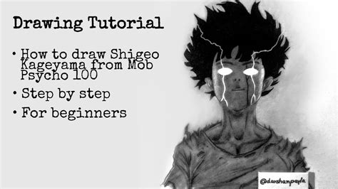 How To Draw Shigeo Kageyama From Mob Psycho 100 Step By Step Youtube
