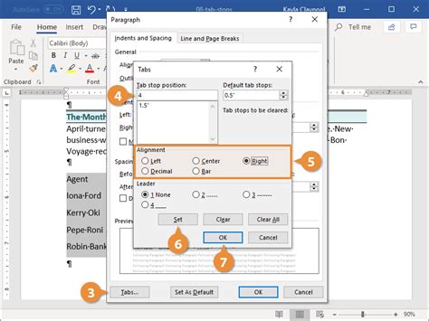 How To Set Tabs In Word Customguide