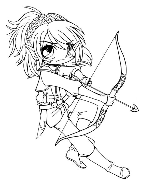 Chibi Elf Girl Coloring Page Download Print Or Color Online For Free