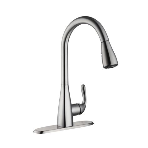 While this is very stylish, anyone who has a stainless steel sink may find that. Glacier Bay Carla Single-Handle Pull-Down Sprayer Kitchen ...