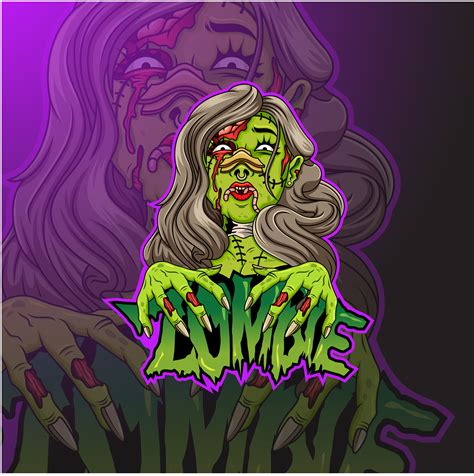 Scary Zombie Female Cartoon Head By Visink Thehungryjpeg