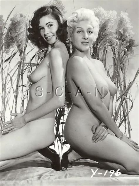 Original Vintage S S Nude Rp Two Well Endowed Women Back To Back