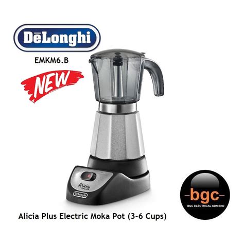 Delonghi Alicia Plus Electric Moka Pot Coffee Maker 3 6 Cups Emkm6b