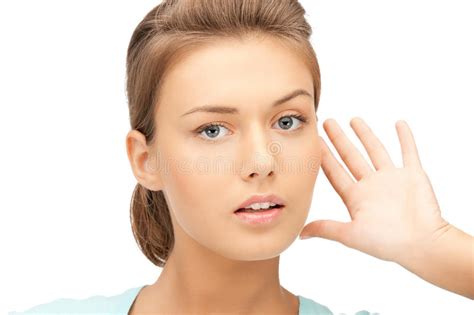 Woman Listening Gossip Stock Image Image Of Hand Face 40106581
