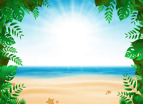 Download Abstract summer vacation with nature decoration on sunny beach background. illustration vector ...