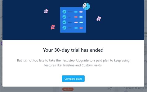 Unable To Close Your Day Trial Has Ended Pop Up Closed Asana Forum