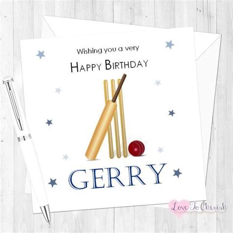 Haus And Garten Personalised Cricket Cricketer A5 Birthday Card