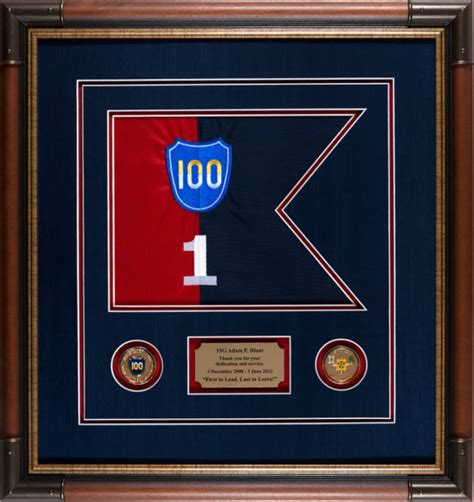 Infantry Guidon Example 100th Division Custom Framed Guidon Framed