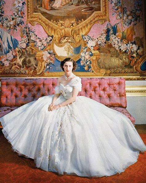 Princess Margaret In A Custom Christian Dior Gown For Her St Birthday