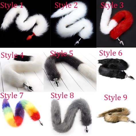 9 Colors 75cm Long Fox Tail Fetish Sex Toys Anal Plug Tail Sexy
