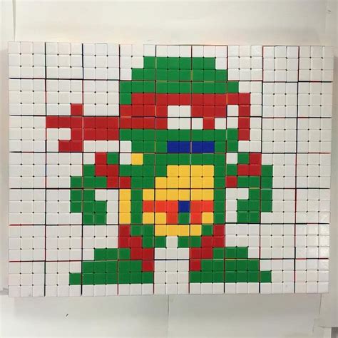 Raphael Tmnt Rubiks Cube Mosaic Rubiks Cube Cute Art Projects