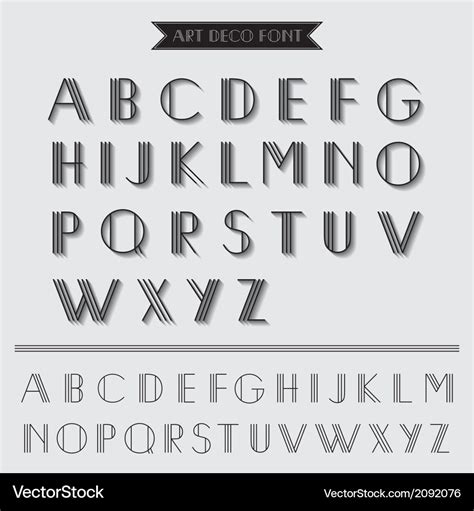 Art Deco Type Font Vintage Typography Royalty Free Vector