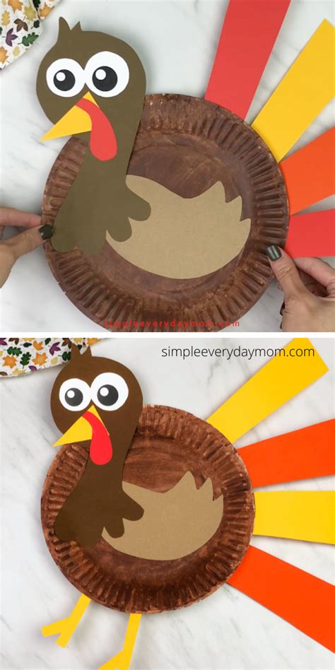 Paper Plate Turkey Craft For Kids Free Template Paper Plate Turkey