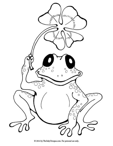 Free Frog And Clover Coloring Page Frog Coloring Pages Mandala