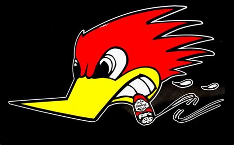 Fast Woody Woodpecker Art Cartoon Logo Pinstripe Art
