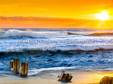 Sunset Photo Photo Of Golden Sunset With Waves And Beach Mary Aten