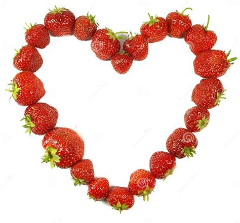 Strawberry Heart Stock Image Image Of Juicy Green Fruit 10256099