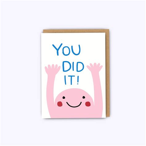 Funny Congratulations Card You Did It New Job Card Funny Graduation Card Congrats Card