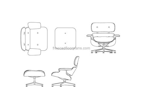 Eames Lounge Chair Free Cad Drawings