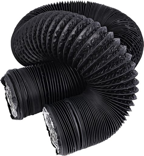 Honandguan 6 Inch Air Duct 32 Ft Long Black Flexible Ducting Hvac