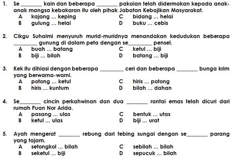 Contoh Ayat Penjodoh Bilangan Helai Daun Olways Smile Bahasa Melayu