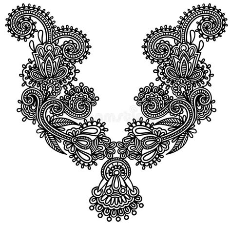 Neckline Embroidery Fashion Stock Vector Illustration Of Cloth