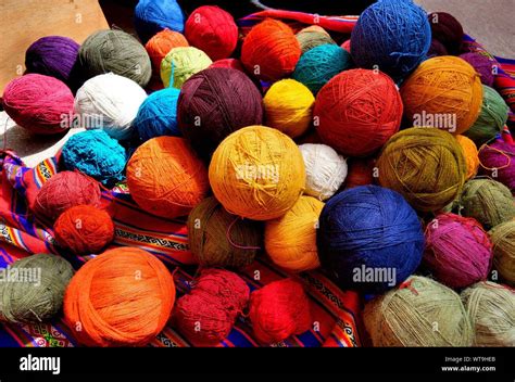 Colorful Ball Of Wool At Market Stock Photo Alamy
