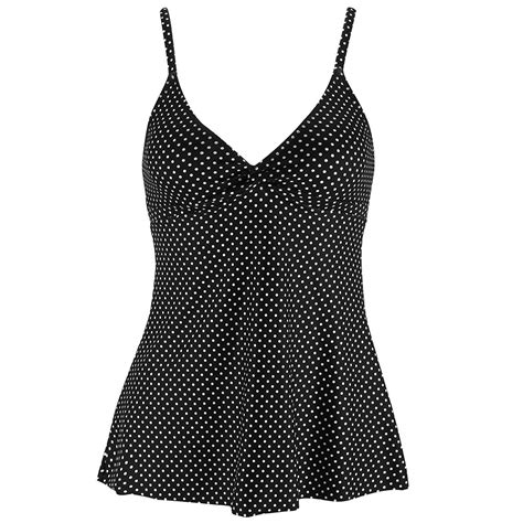 Polka Dot Skirted Tankini Set Ruffle Two Piece Swimsuit For Women