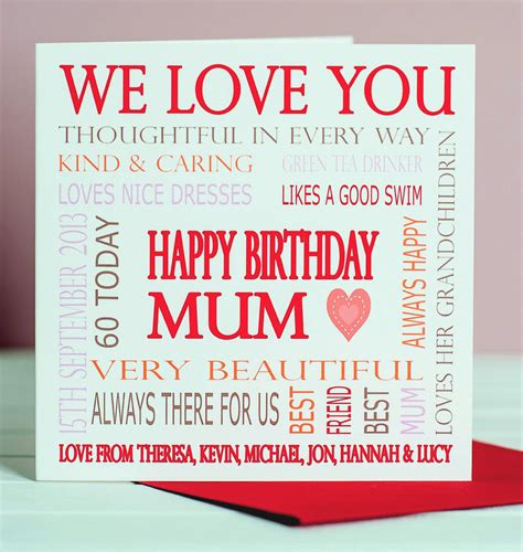 Personalised Mum Birthday Card By Lisa Marie Designs Notonthehighstreet Com