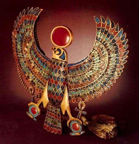 Falcon Pectoral From The Tomb Of Tutankhamun Gold Inlaid Египетские