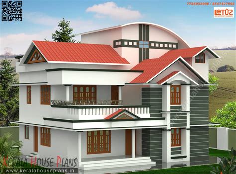 2484 Sqft Semi Colonial Style Home Elevation Design