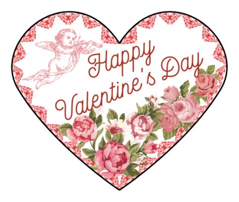 Vintage Valentines Day Heart Label Onlinelabels
