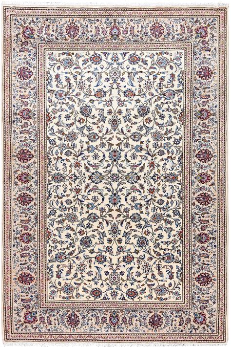 Ivory Beige Kashan rug Persian carpet for sale 2x3m DR373 | CarpetShip