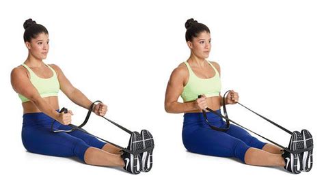 Seated Resistance Band Row Workout Exercise Strength Training