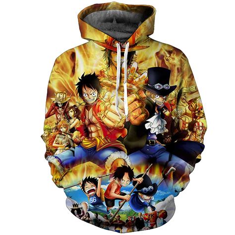 One Piece Luffy Harajuku Print Pullovers Hoodie Large Size 5xl One