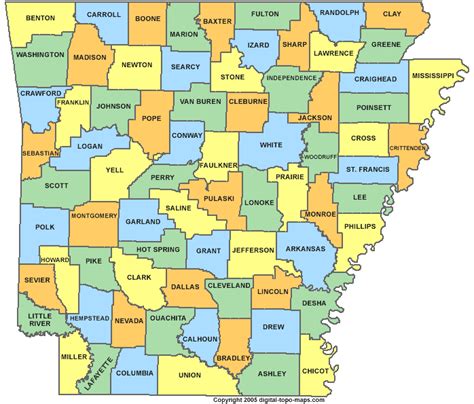 Arkansas County Map Area County Map Regional City