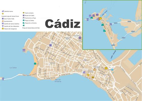 Cadiz karte druck, benutzerdefinierte karte drucken, schwarz & weiß, cadiz karte poster, karte wandkunst, cadiz karte, andere standorte, malaga, barcelona, valencia. Cádiz tourist map