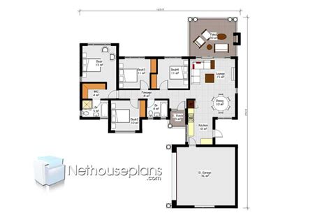 Four Bedroom House Plans Drawing For Sale 189sqm