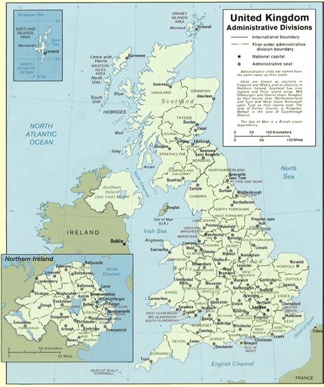 Une région côtière très prisée des touristes anglais. Carte du Royaume-Uni (divisions administratives)