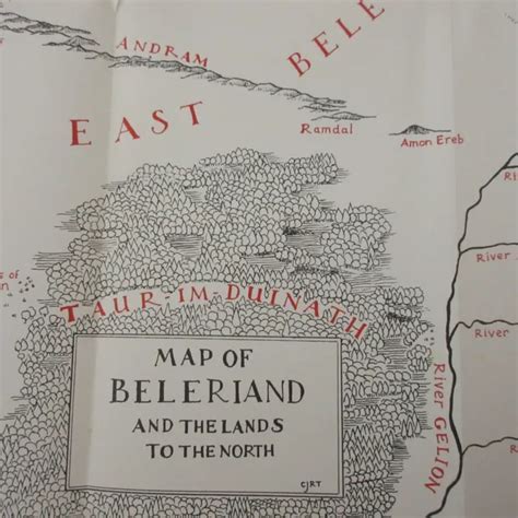Map Of Middle Earth 1st Age Beleriand Silmarillion Jrr Tolkien